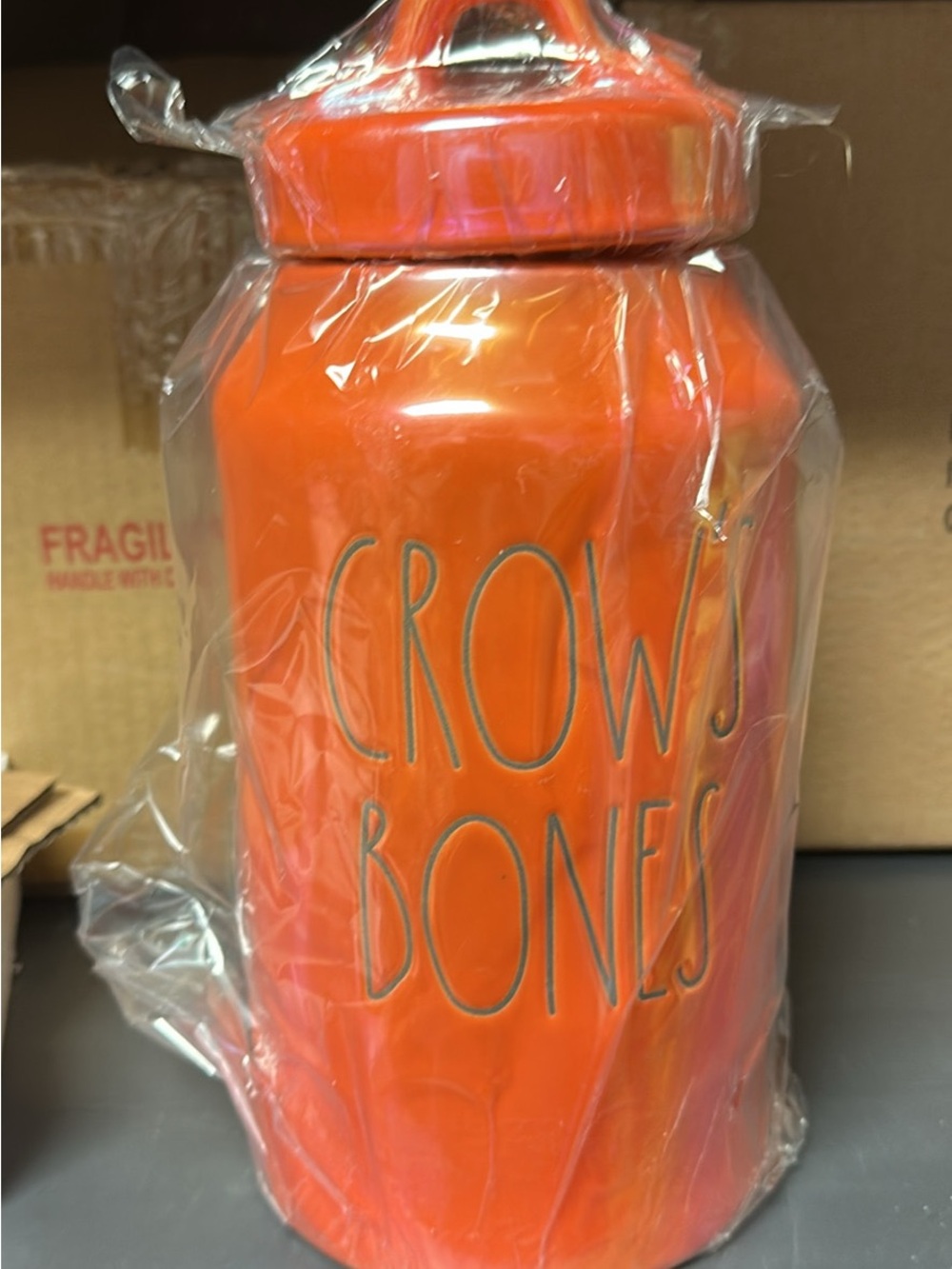 Rae Dunn Crows Bones Canister Halloween New
